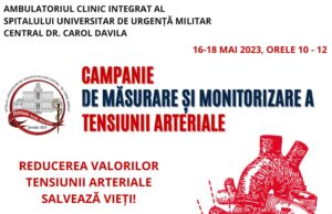 Campanie de măsurare a tensiunii arteriale şi de promovare a monitorizării corecte şi constante a acesteia, organizată pentru marcarea „Zilei Mondiale de luptă împotriva Hipertensiunii Arteriale”